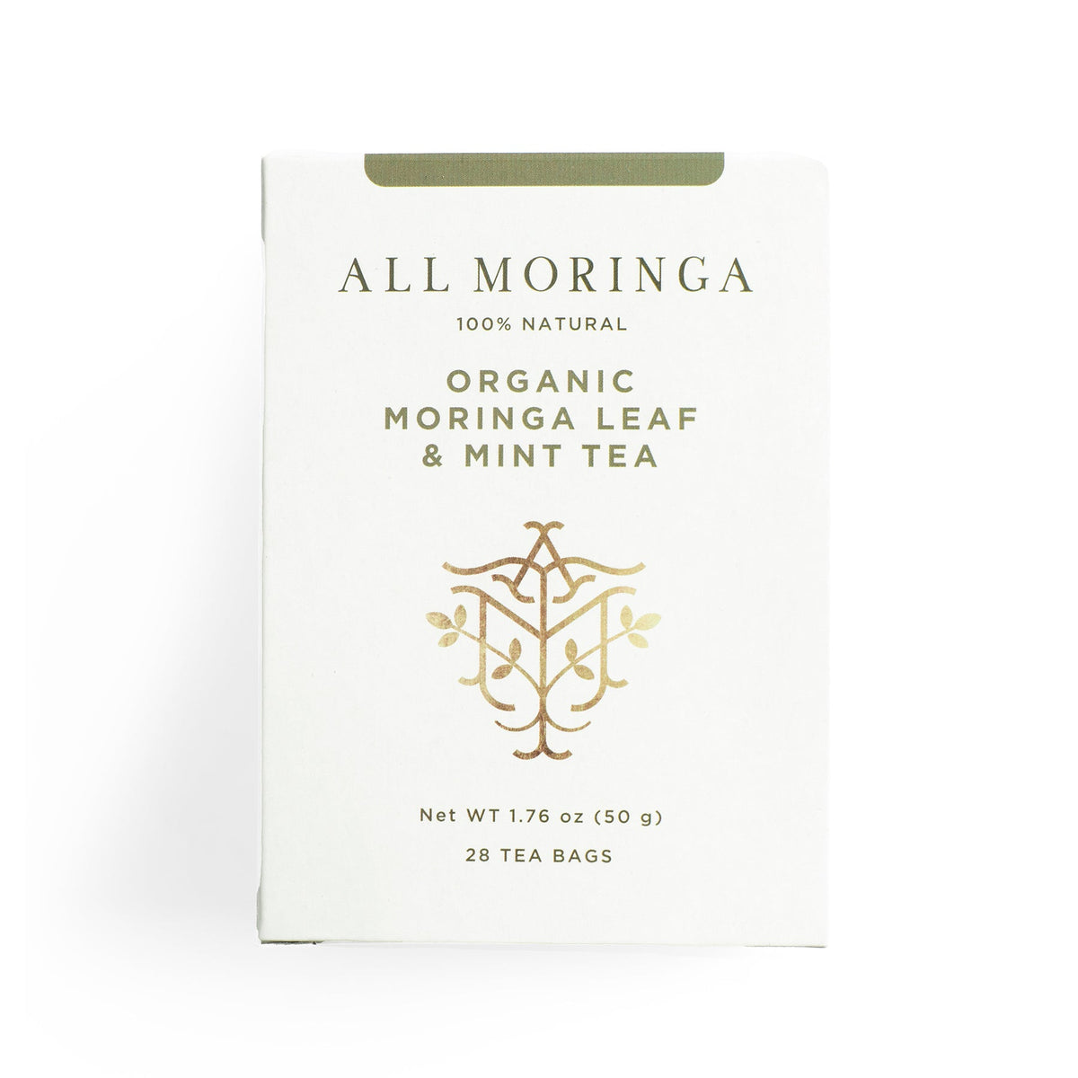 Premium Organic Moringa Leaf, Mint and Chamomile Herbal Tea USDA Certified 28 Tea Bags