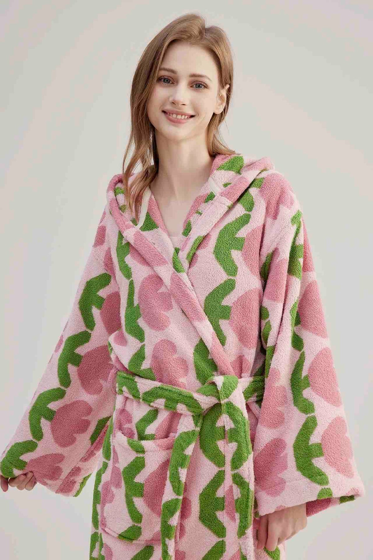 Whimsical Tulip Hooded Bath Robe - 100% Organic Long-stapled Cotton