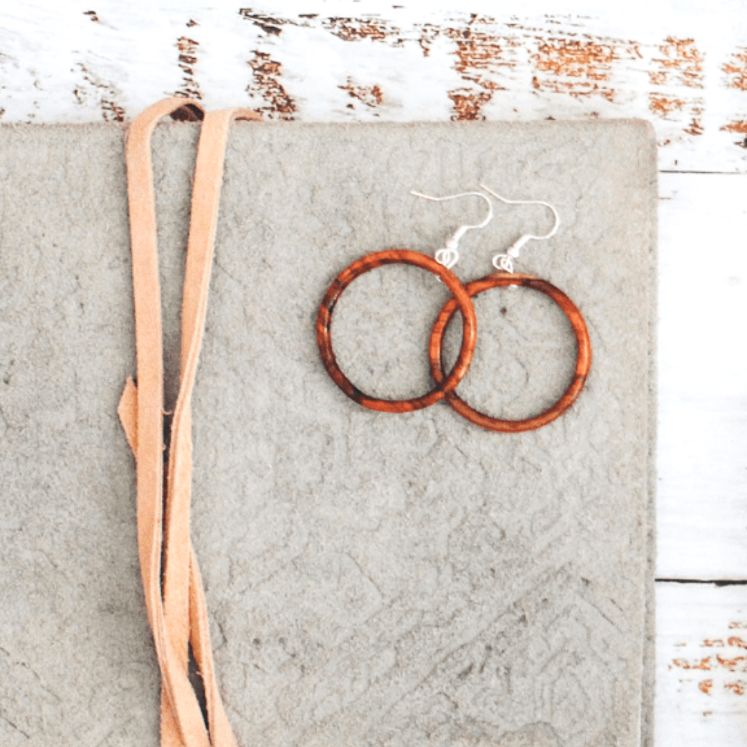 Wood Hoop Earrings by Upavim Crafts