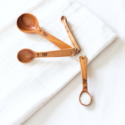 Hand Carved Wood Measuring Spoon Set by Upavim Crafts