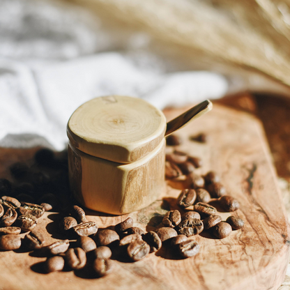 Coffeewood Mini Salt Box and Spoon by Upavim Crafts