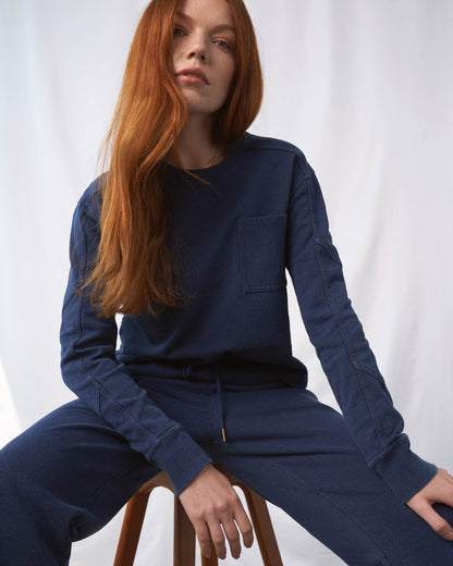 Organic Indigo Cropped Sweatshirt by United By Blue