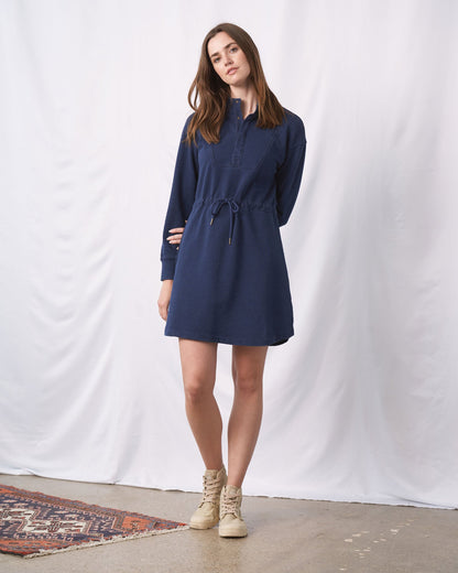 Organic Indigo Terry Mini Dress by United By Blue