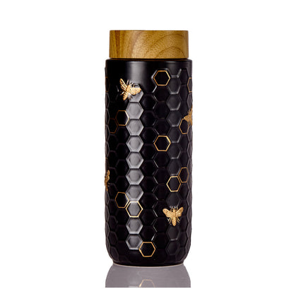 Honey Bee Travel Mug / Gold 16 oz by ACERA LIVEN