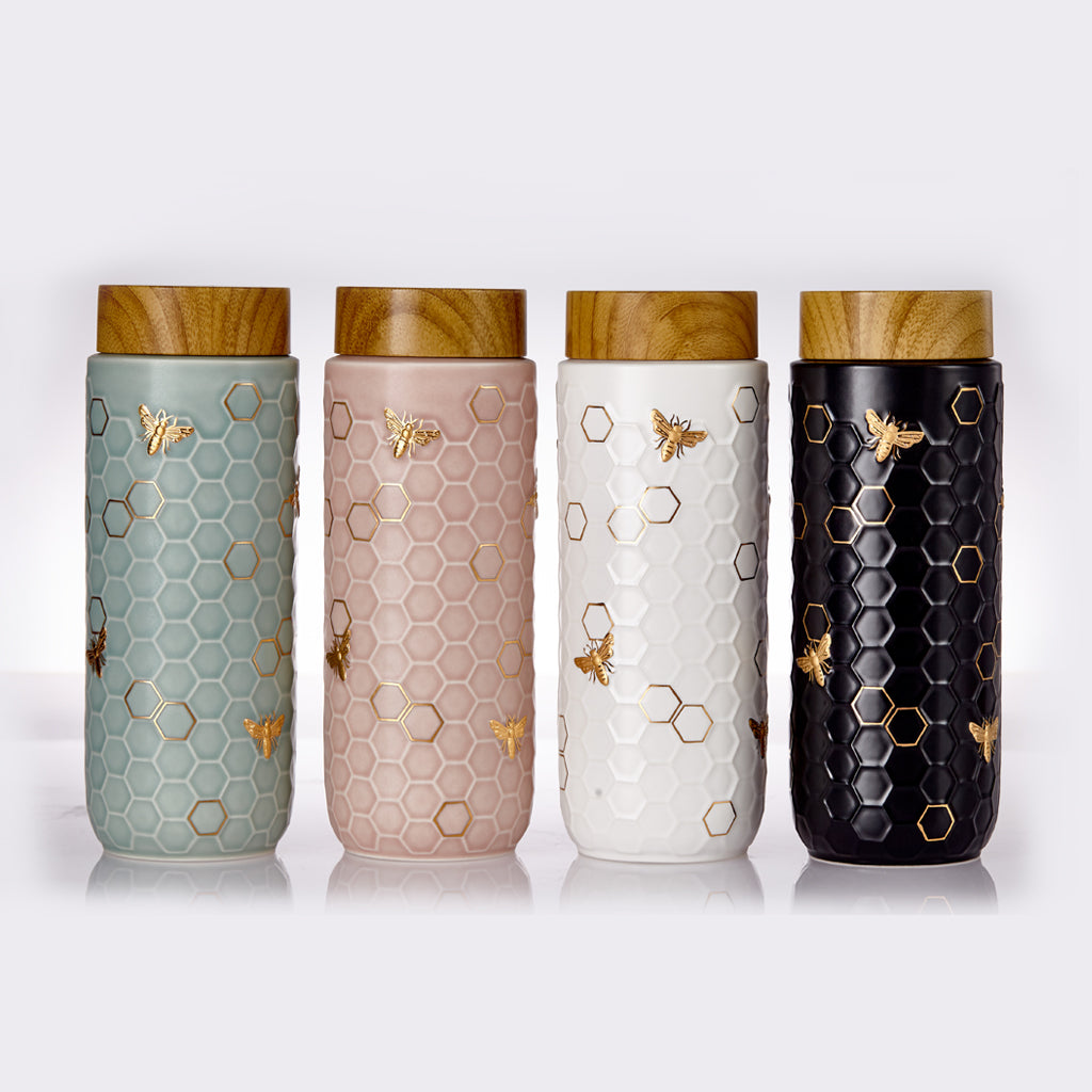 Honey Bee Travel Mug / Gold 16 oz by ACERA LIVEN