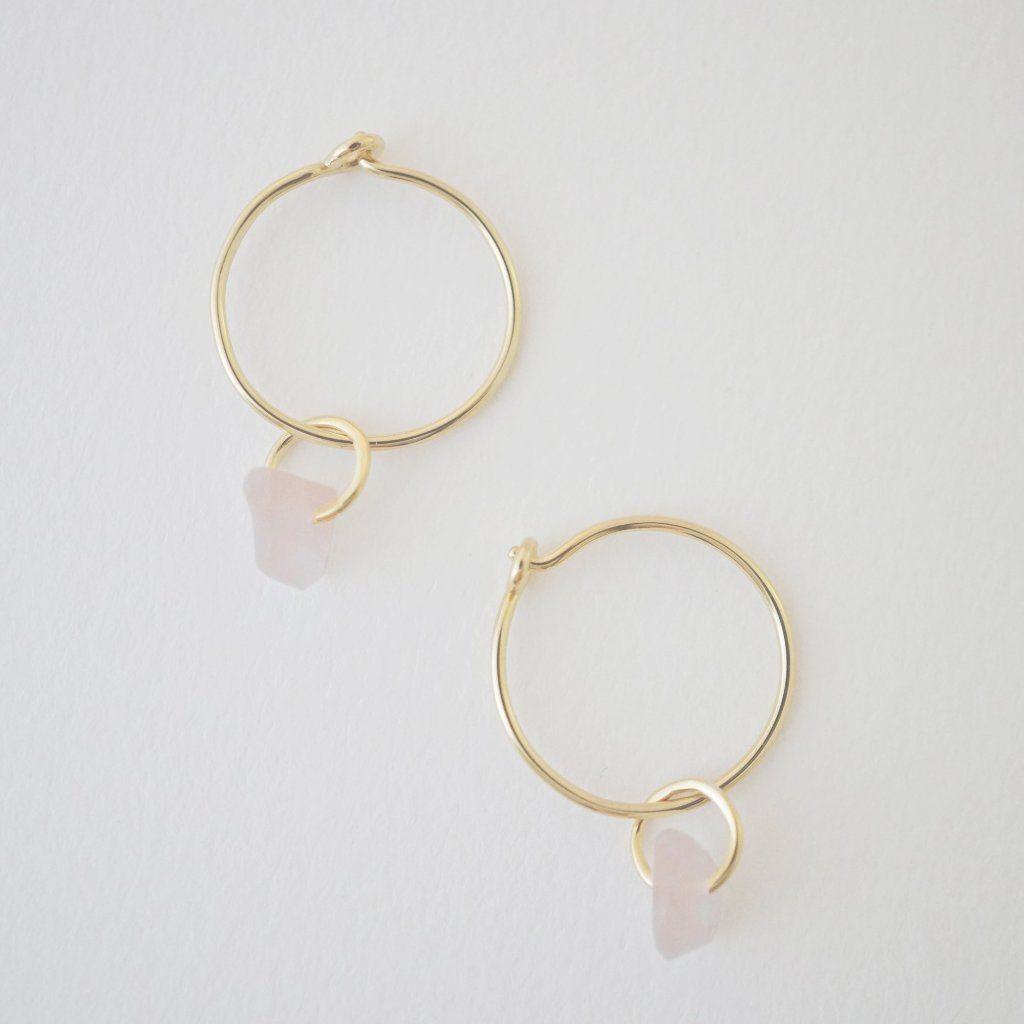 Wishing Crystal Hoop Earrings by Honeycat