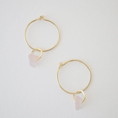 Wishing Crystal Hoop Earrings by Honeycat