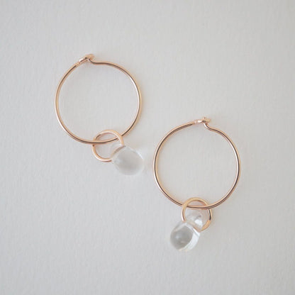 Wishing Crystal Hoop Earrings by Honeycat