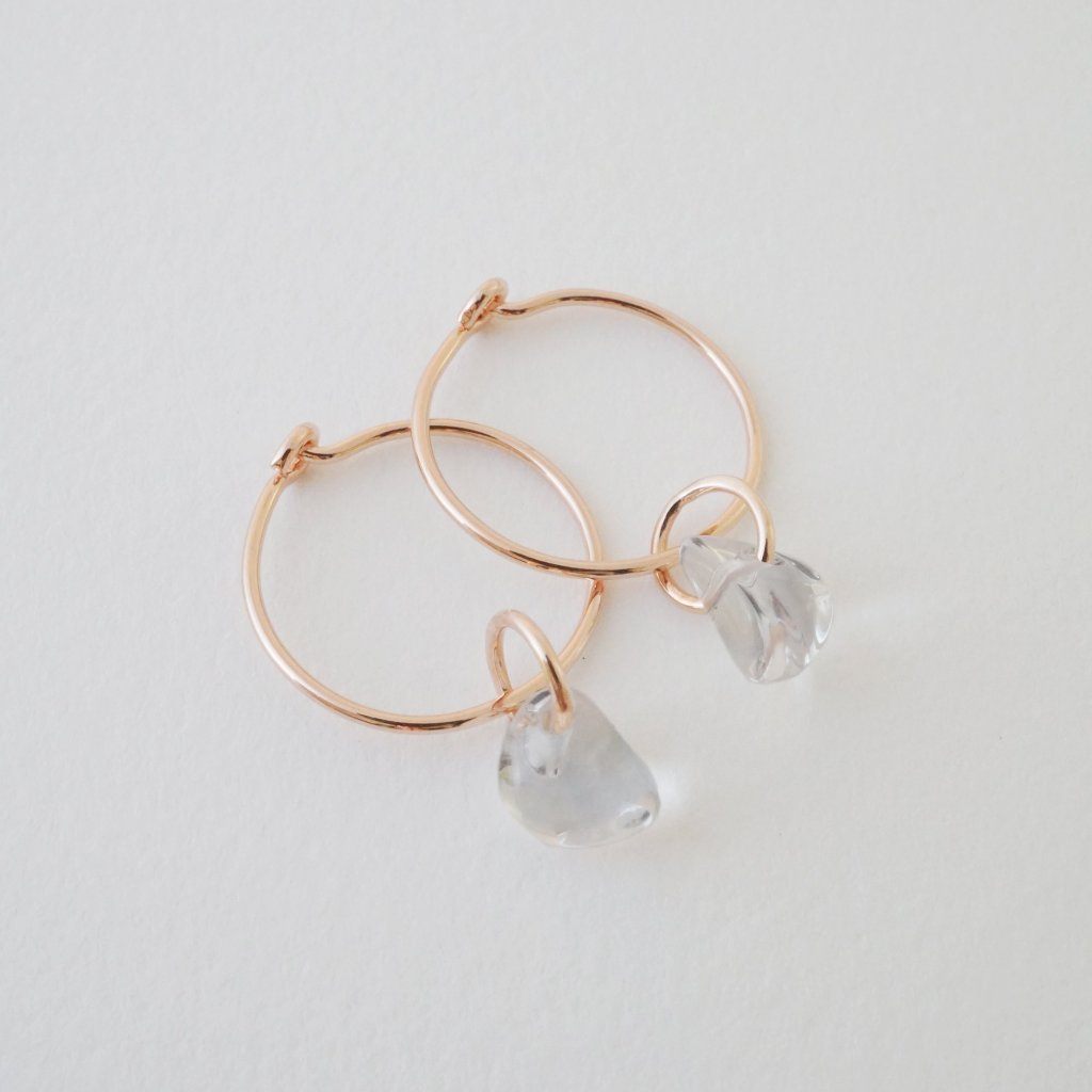 Wishing Crystal Hoop Earrings by Honeycat