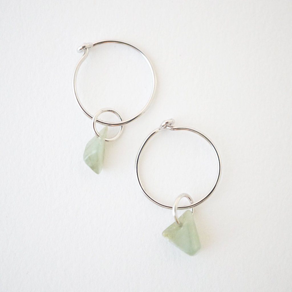 Wishing Crystal Hoop Earrings by Honeycat