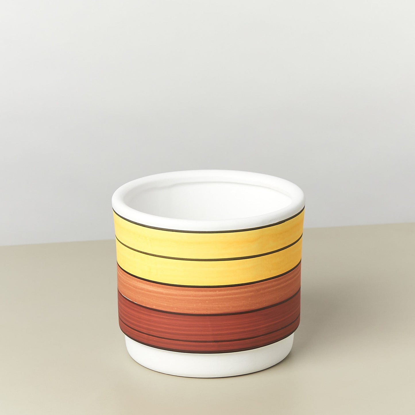 Polychrome Cylinder Pot - 5.5 Inch