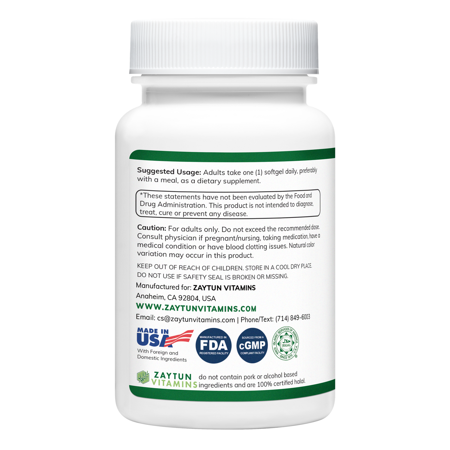 Halal CoQ 10 Softgels