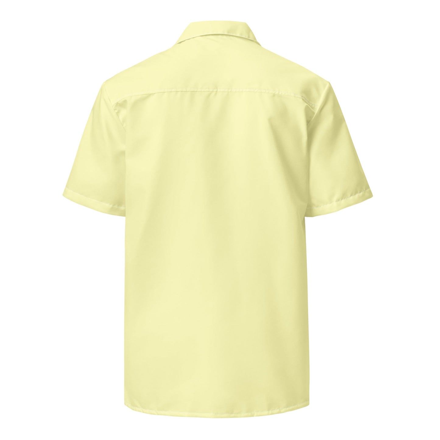 Stylish Solid Butter Yellow Camp Shirt - Recycled Polyester, Pulls 2 Pounds of Ocean Plastic, Ideal for Men, Travelers, Beach Lovers