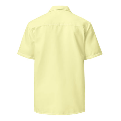 Stylish Solid Butter Yellow Camp Shirt - Recycled Polyester, Pulls 2 Pounds of Ocean Plastic, Ideal for Men, Travelers, Beach Lovers