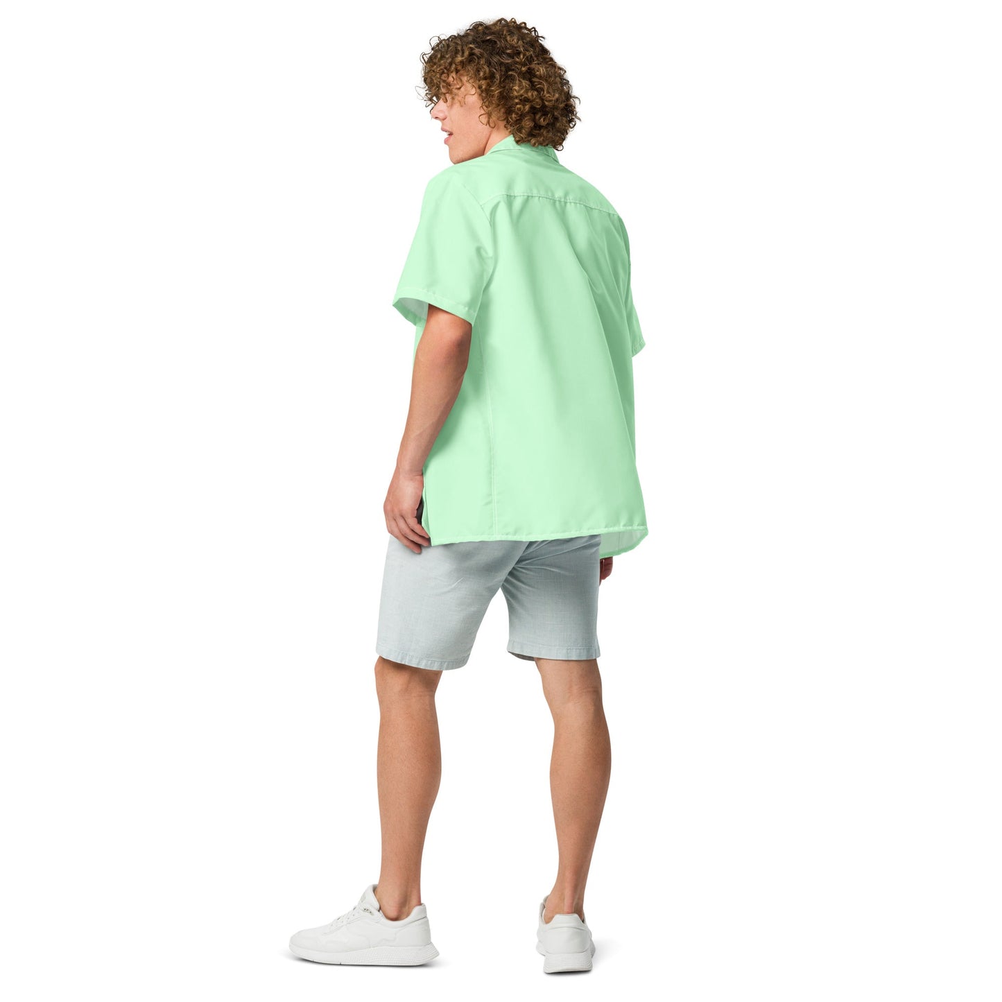 Stylish Mint Green Performance Camp Shirt | Recycled Polyester, Gift for Him, Pulls 2 Pounds of Ocean Plastic