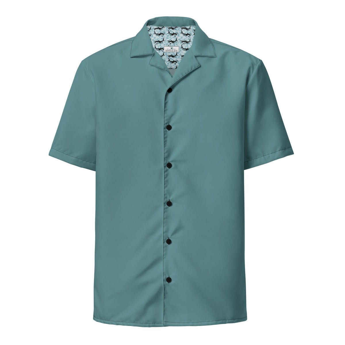 Stylish Ocean Green Camp Shirt | Recycled Polyester, 2 lbs Ocean Plastic Removal, Perfect for Men, Travelers, and Beach Lovers