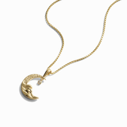 Diamond Moon Wave Necklace