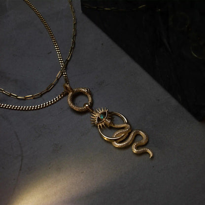 Crescent Snake Eye Necklace