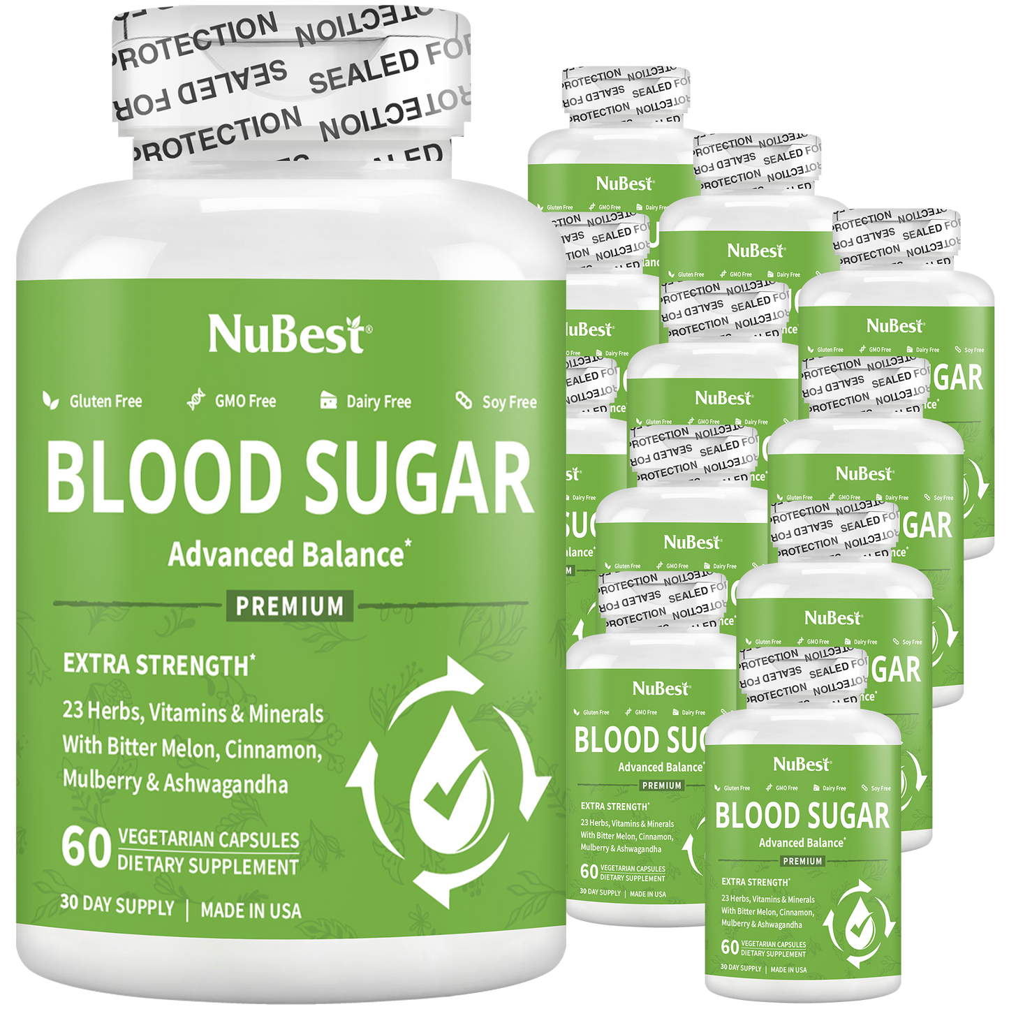 Blood Sugar Supplement, Advanced Formula For Energy Balance, Immunity & Overall Health, 60 Vegan Capsules by NuBest Nutrition®