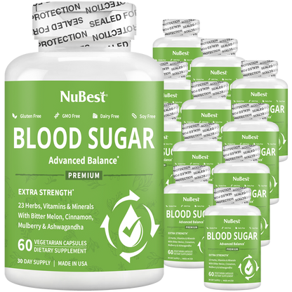 Blood Sugar Supplement, Advanced Formula For Energy Balance, Immunity & Overall Health, 60 Vegan Capsules by NuBest Nutrition®