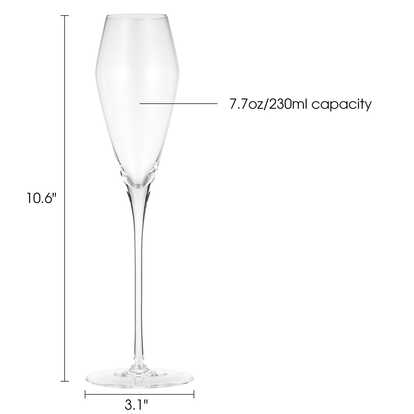 Berkware Curved Champagne Glass, Set of 6