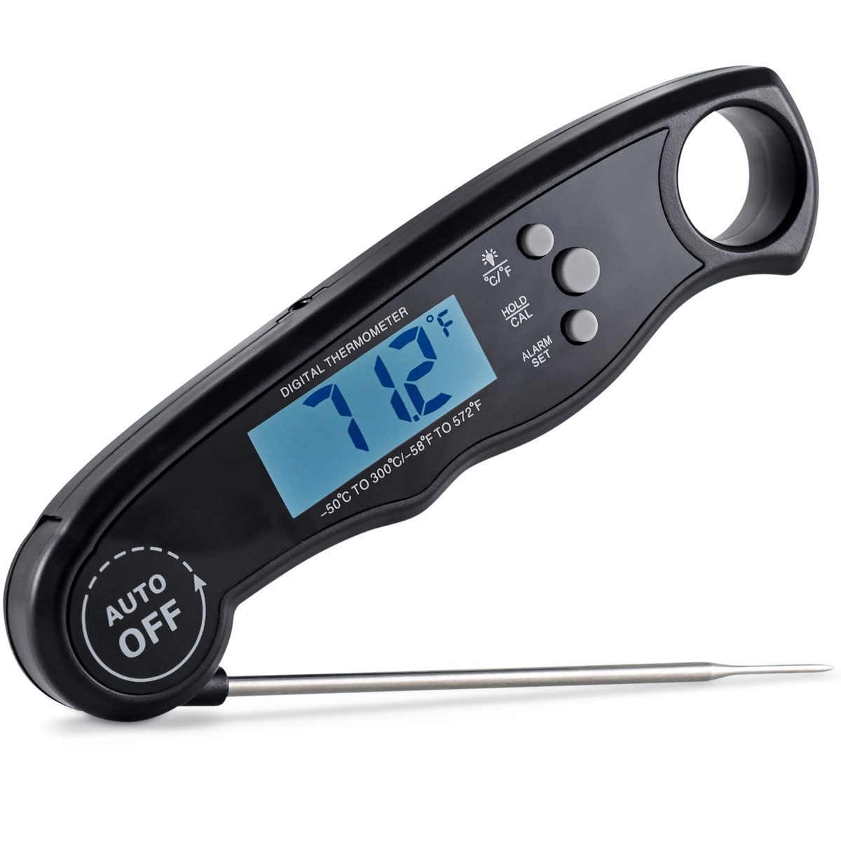 Cheer Collection Digital Meat Thermometer, Instant Read Food Thermometer with Backlight LCD Screen, Foldable Cooking Thermometer for BBQ and Kitchen