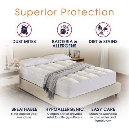 Cheer Collection Ultra Soft Mattress Topper | Silky Smooth and Plush Hypoallergenic Mattress Pad