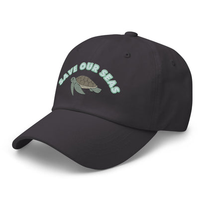 Save Our Seas Sea turtle Dad hat: Pulls 4 pounds of ocean plastic!