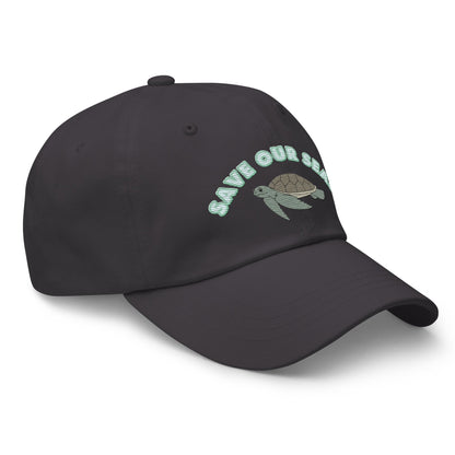 Save Our Seas Sea turtle Dad hat: Pulls 4 pounds of ocean plastic!