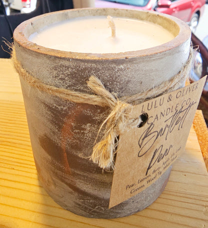 Signature Concrete Candle - Cylinder Handpainted Concrete Candle