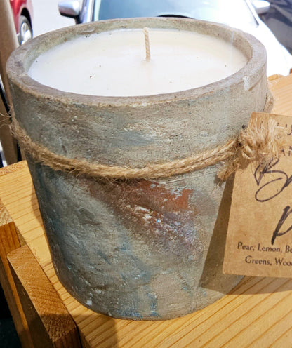 Signature Concrete Candle - Cylinder Handpainted Concrete Candle