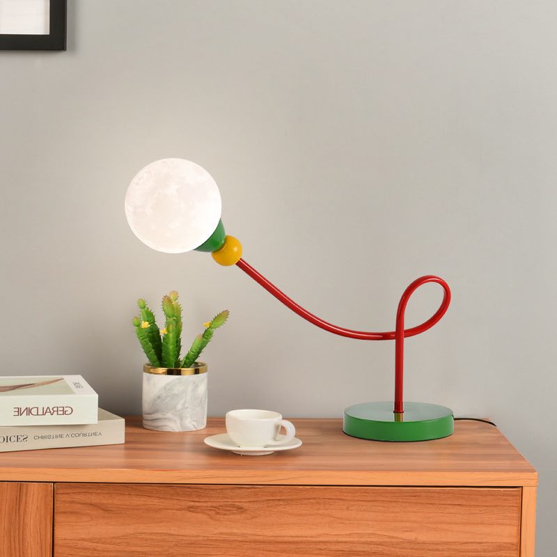 Dimmable Memphis Moon Table Lamp - Full Spectrum Eye Protection Decorative Desk Lamp