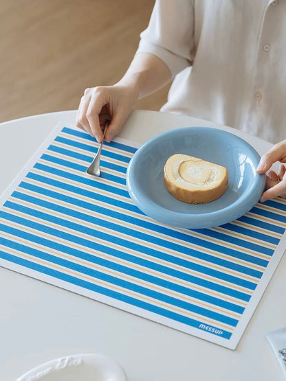 Dopamine Stripe Placemat Set Of 4 Pcs For Table Setting, Easy Cleaning