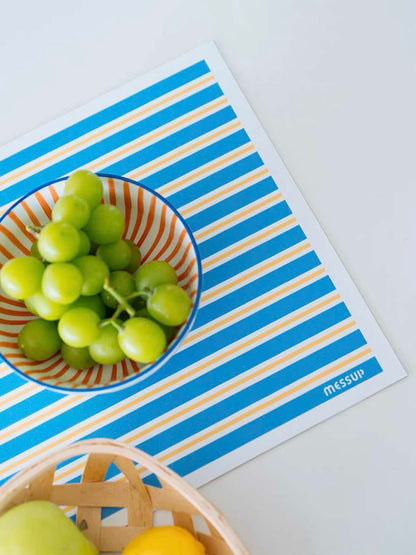 Dopamine Stripe Placemat Set Of 4 Pcs For Table Setting, Easy Cleaning