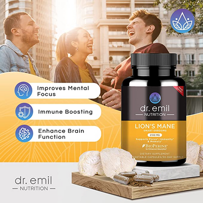 Lions Mane Mushroom Capsules by Dr Emil Nutrition