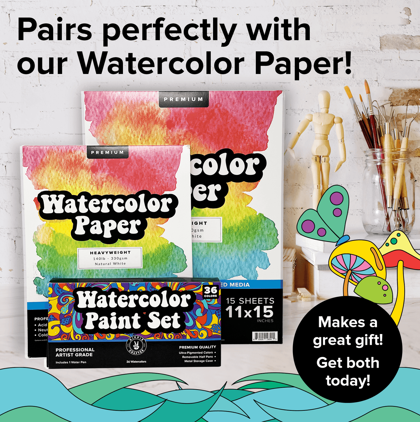 Premium Watercolor Paint Set 36 Colors