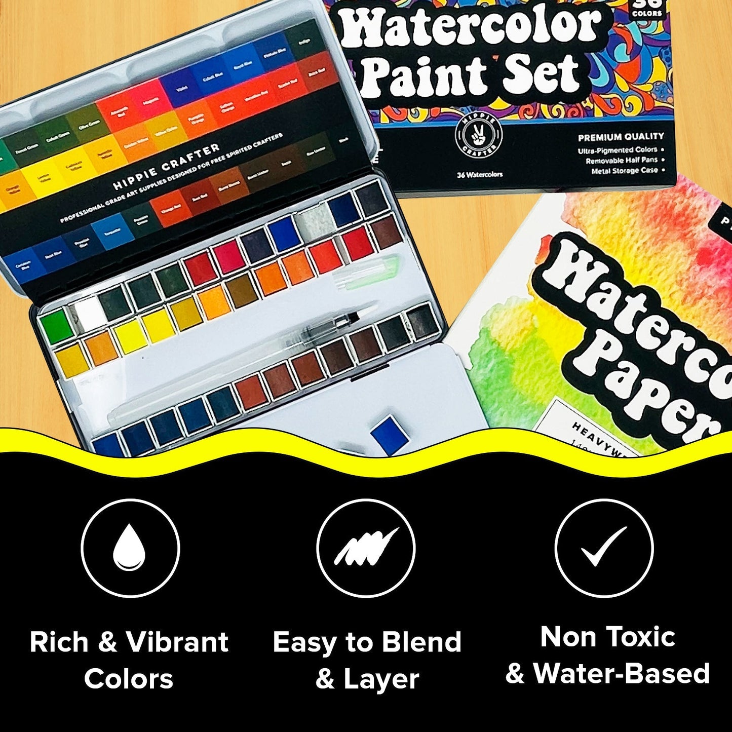 Premium Watercolor Paint Set 36 Colors