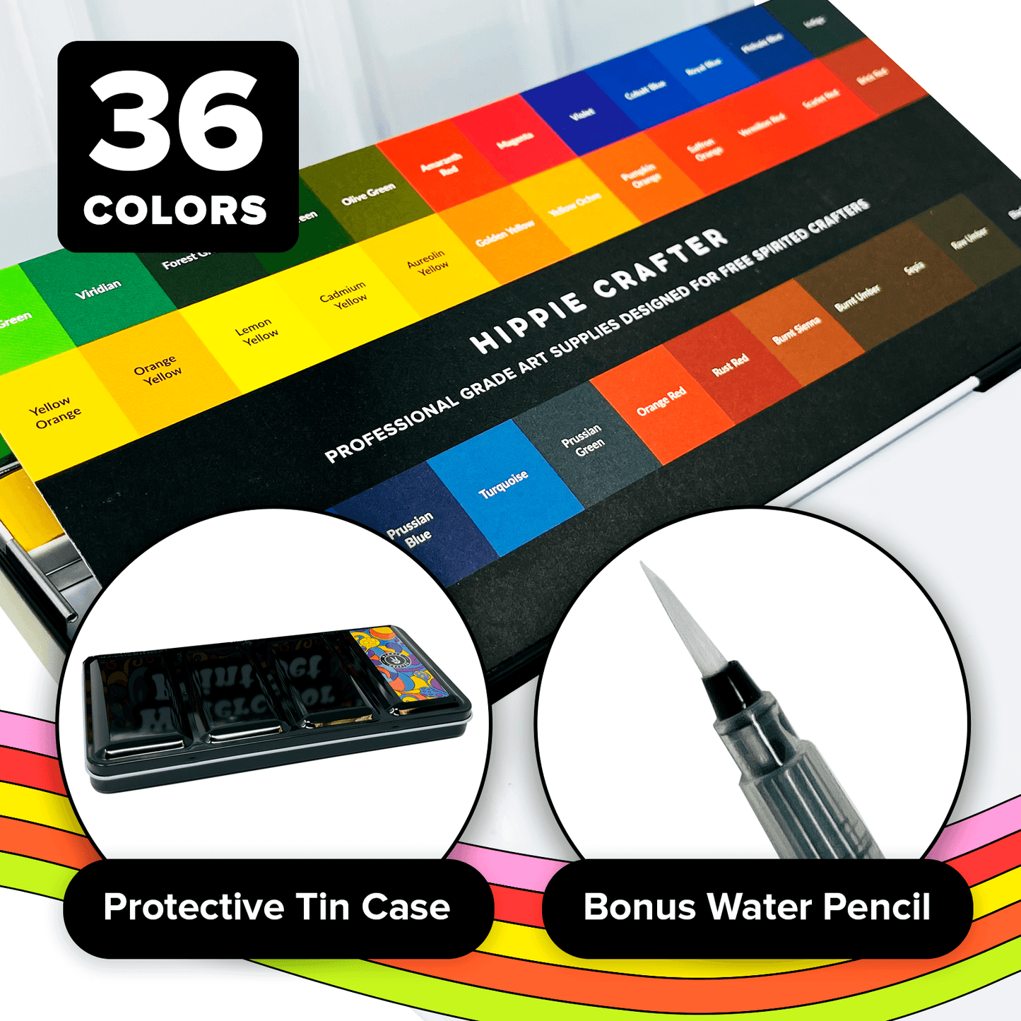 Premium Watercolor Paint Set 36 Colors