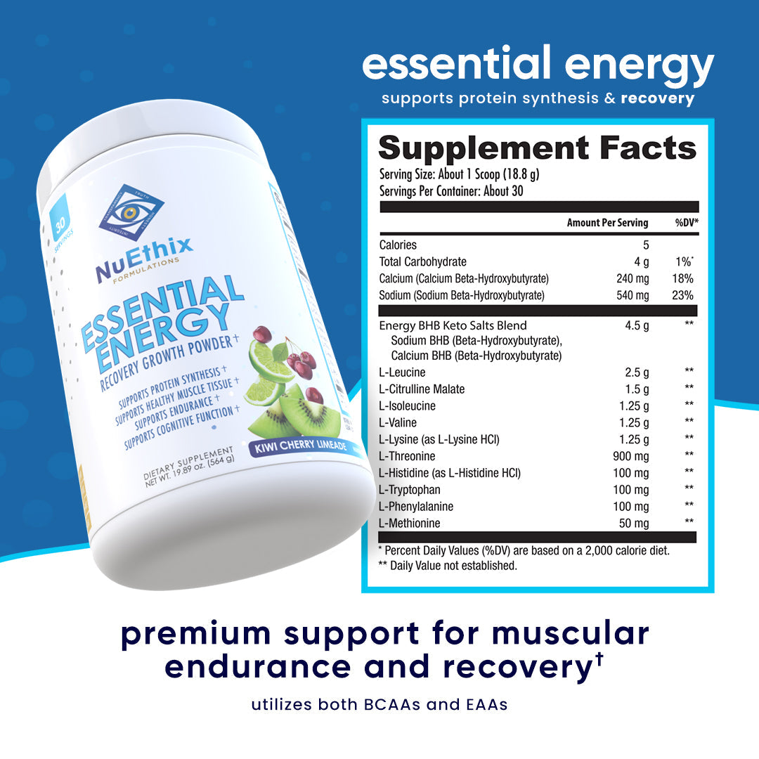 Essential Energy BCAA + EAA + Keto Salts by NuEthix Formulations