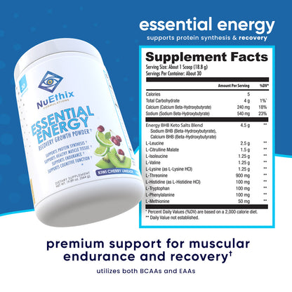 Essential Energy BCAA + EAA + Keto Salts by NuEthix Formulations