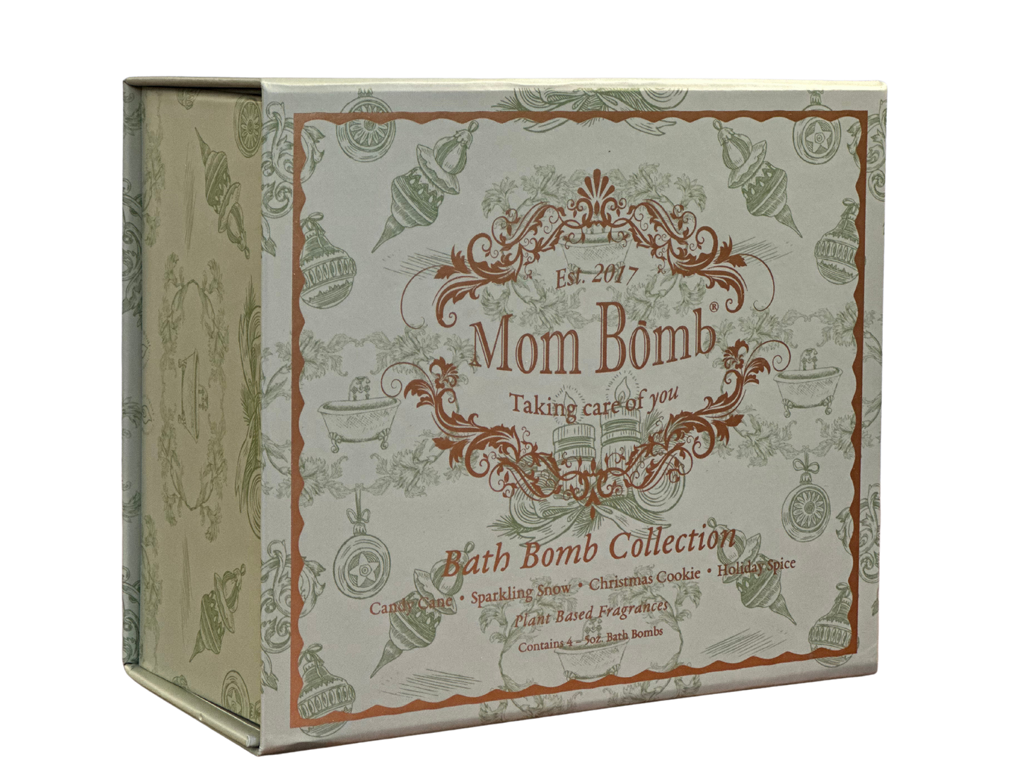 Mom Bomb Evergreen Holiday Bath Bomb Gift Set – Refreshing Scents for a Festive Escape  (4 x 5oz)