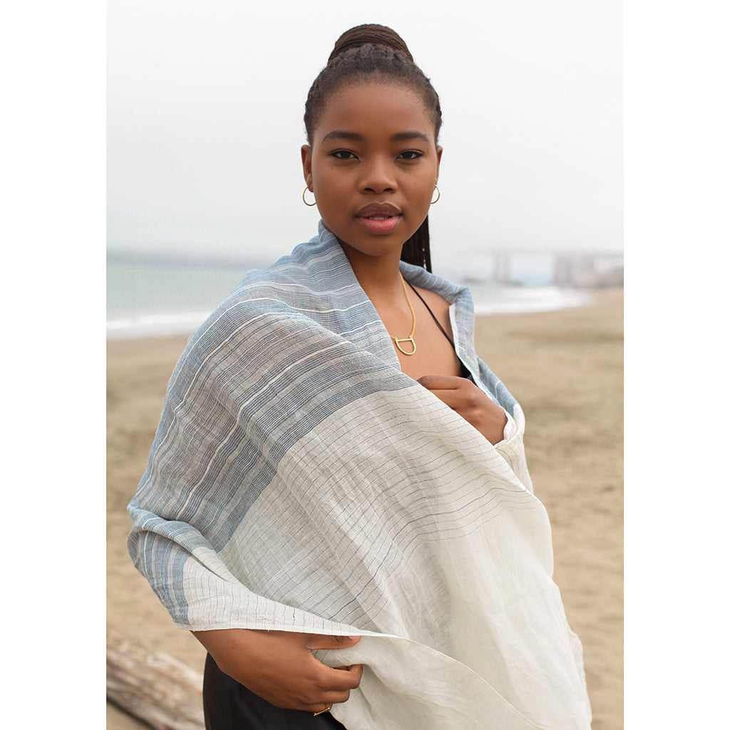 Linen Cotton Blend Wrap Scarf by SLATE + SALT