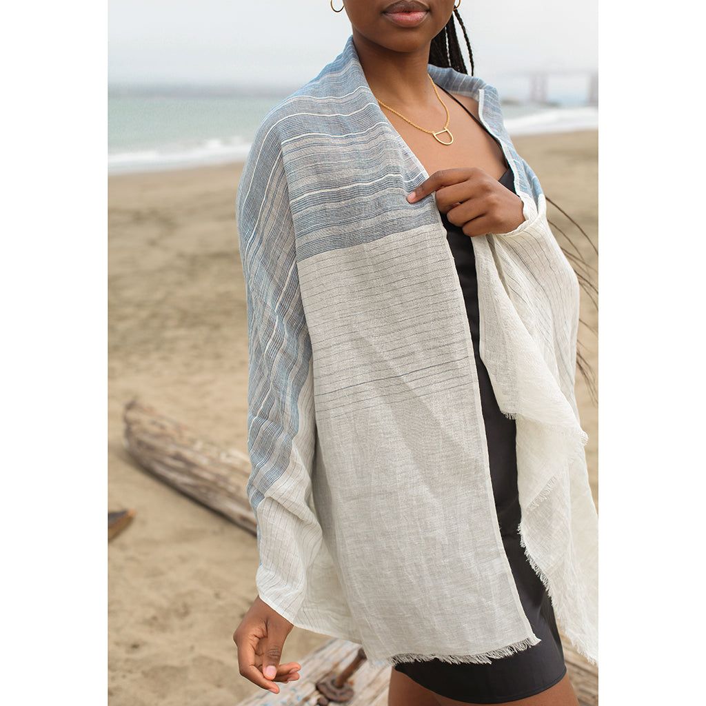 Linen Cotton Blend Wrap Scarf by SLATE + SALT