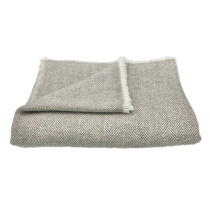 Espresso Herringbone Cashmere Throw by SLATE + SALT