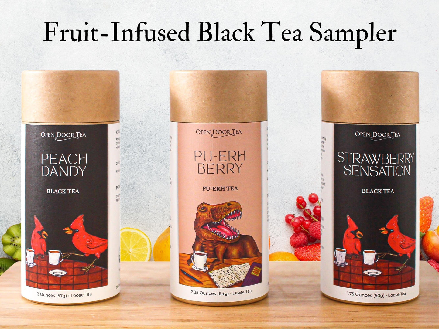 Fruit-Infused Black Tea Sampler by Open Door Tea