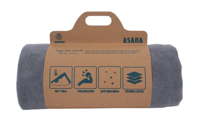 Biospired Asana XL Hot Yoga Towel, Grey by The Everplush Company