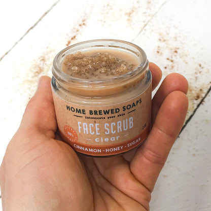 Face Scrub - Natural Acne Skin Care - Sugar Scrub by Home Brewed Soaps