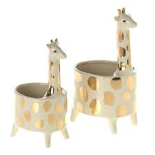 White ceramic Giraffe Planter