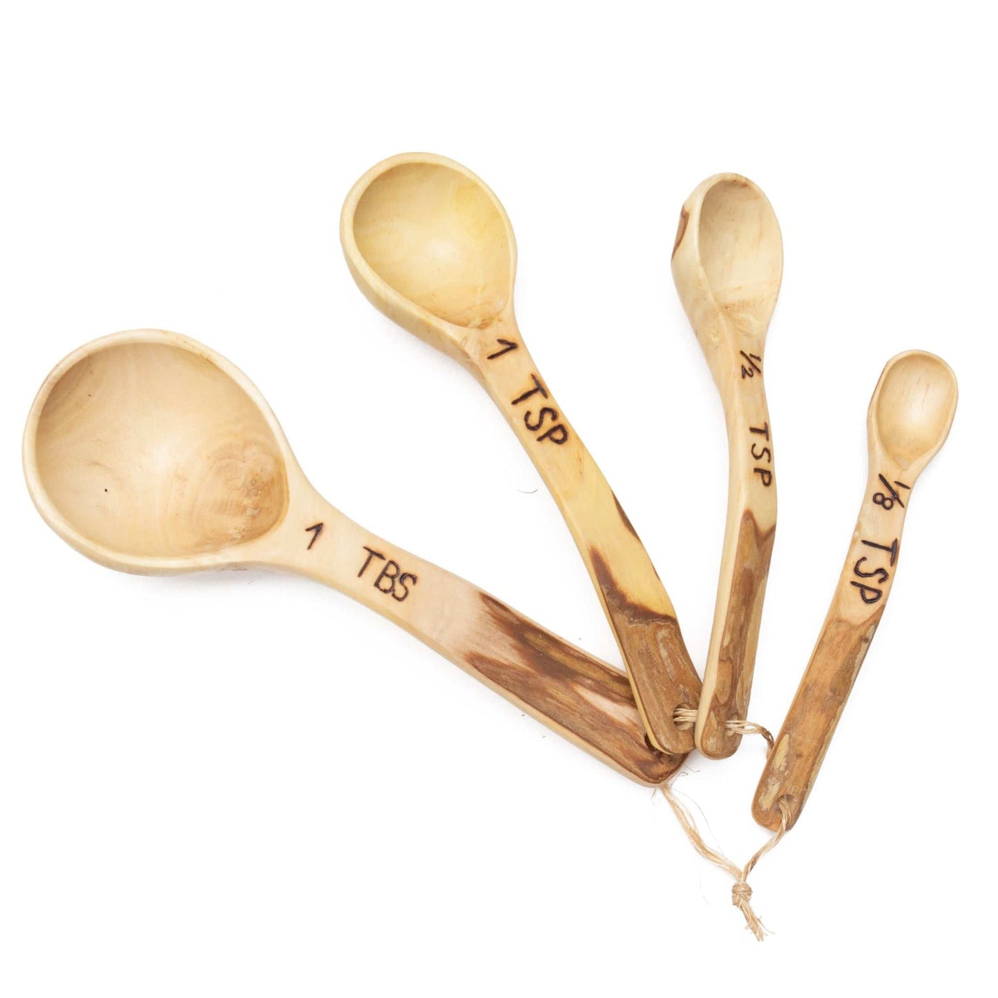 Hand Carved Wood Measuring Spoon Set by Upavim Crafts