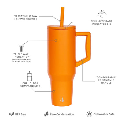 Commuter 40oz Tumbler - Orange